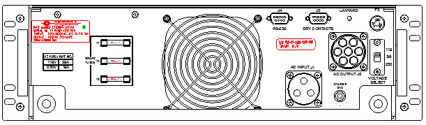 P/N: <br />ETI0001-2250AB Rugged MilSpec UPS Standard Rear Panel Layout 