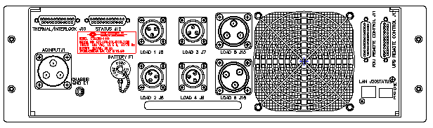 <br />ETI0001-1444 Rugged MilSpec UPS and PDU Standard Rear Panel Layout