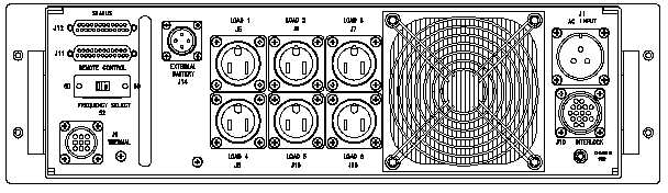 <br />ETI0001-1447 Rugged MilSpec UPS and PDU Standard Rear Panel Layout