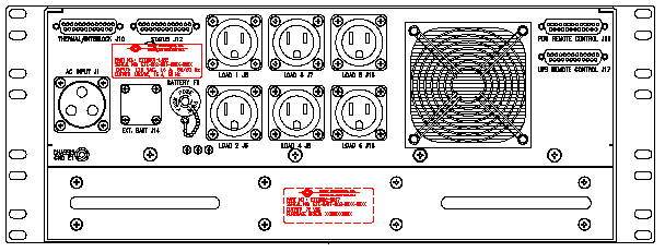 P/N: <br />ETI0001-1482 Rugged MilSpec UPS and PDU Standard Rear 