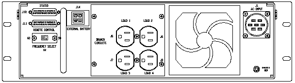 <br />ETI0001-2210 Rugged COTS UPS Standard Rear Panel Layout