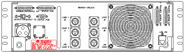 P/N: <br />ETI0001-2227AG Rugged MilSpec UPS Standard Rear Panel Layout 