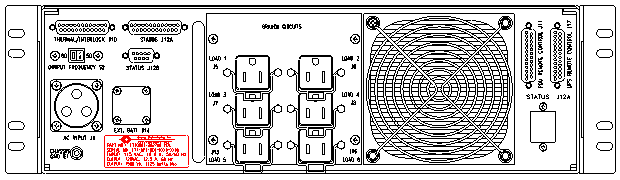 P/N: <br />ETI0001-2227 Rugged MilSpec UPS Standard Rear Panel Layout 