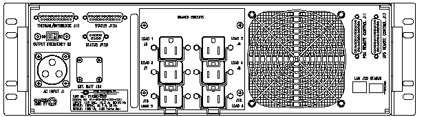 P/N: <br />ETI0001-2228 Rugged MilSpec UPS Rear Panel Layout